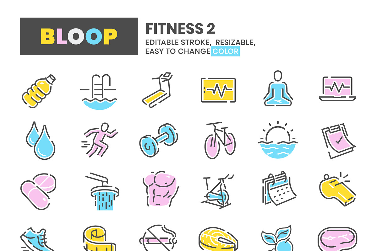Fitness 2 - Bloop Icons, an Outline Icon by Howcolour