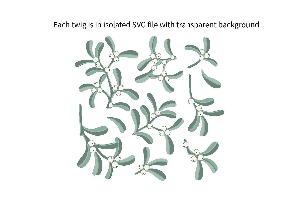 Mistletoe Borders and Branches Set, a Pattern Graphic by Toltemara (Photo 2 of 3)