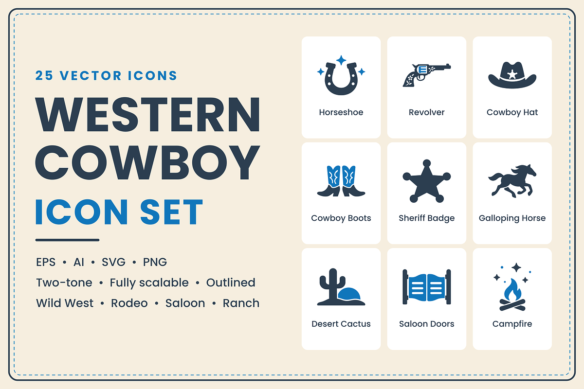 Western Cowboy Icon Set, a Duotone Icon by Symbolic Language (Photo 1 of 4)