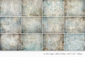 Blue Vintage Wallpaper Paintings