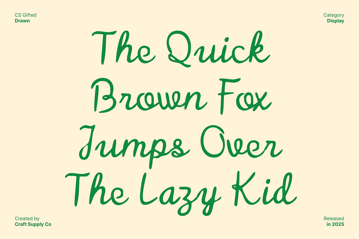CS Gifted Drawn, a Script Font by Craft Supply Co. (Photo 6 of 8)