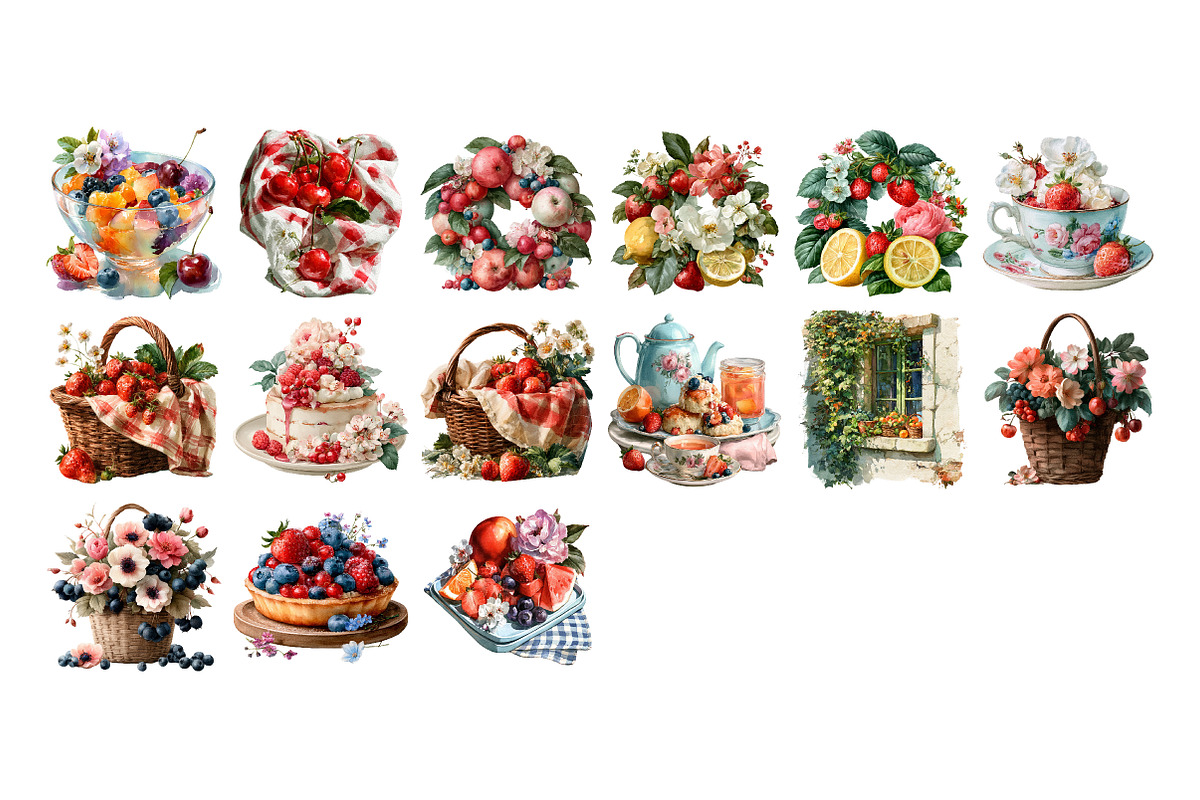 Fruity Summer Cottagecore Clipart, a Seasonal Illustration by Daily.Designs (Photo 3 of 3)