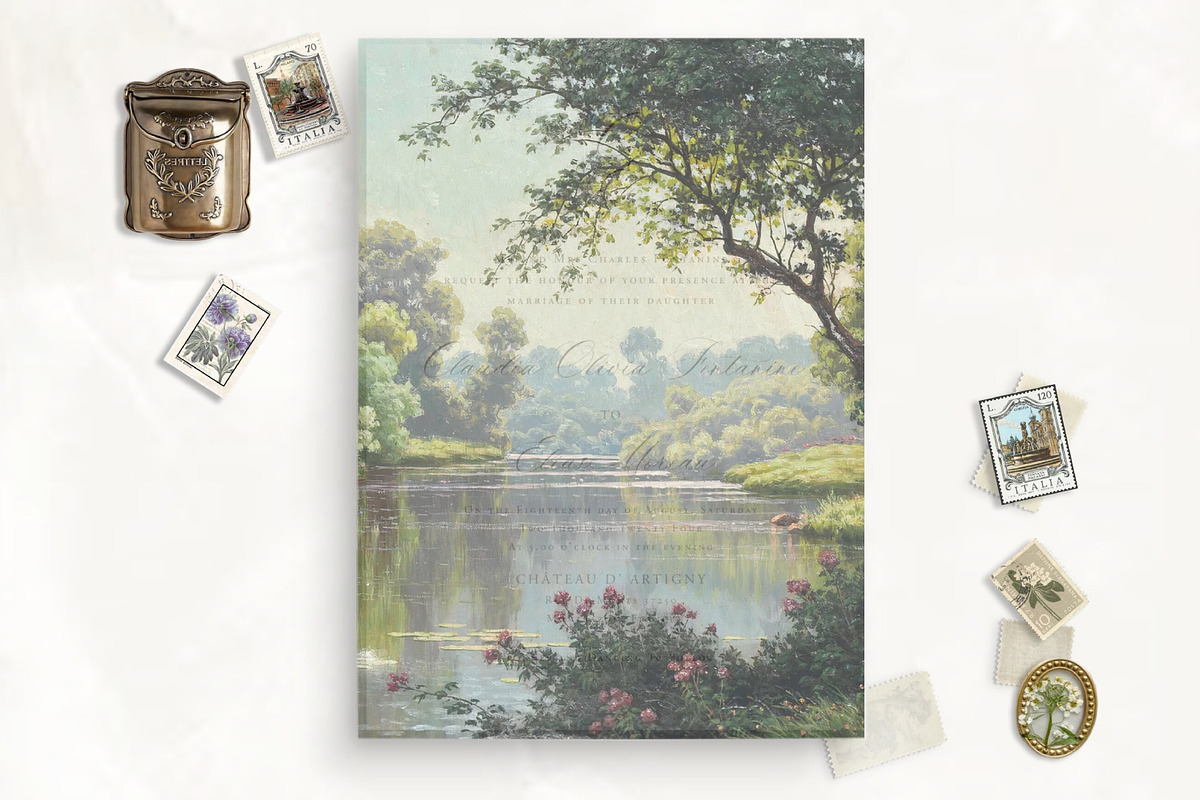 Riverbank Printable Vellum Overlay, a Stationery Template by SilverJoyAtelier (Photo 2 of 2)
