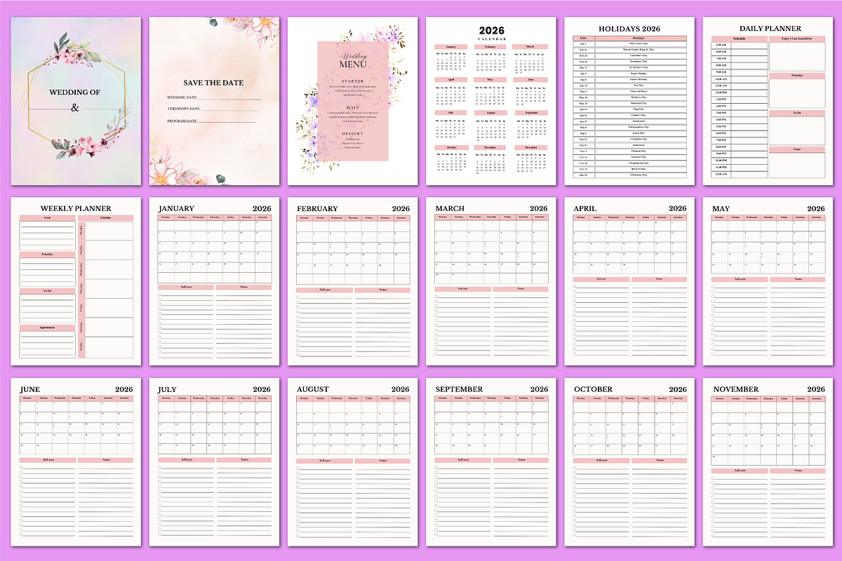 2026 Wedding Organizer For KDP, a Stationery Template by Shumaya (Photo 2 of 6)