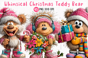 Whimsical Christmas Teddy Bear