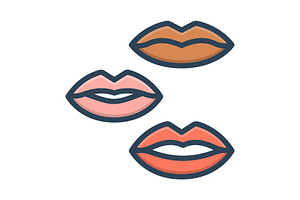 Lips kiss color icon, a Duotone Icon by Creative priyanka