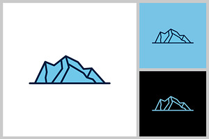 Mountain Ice Vector Illustration, a Solid Icon by quadrazo