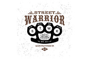 Vintage Label Street Warrior, an Illustration by Ezepov (Thumbnail 2 of 2)