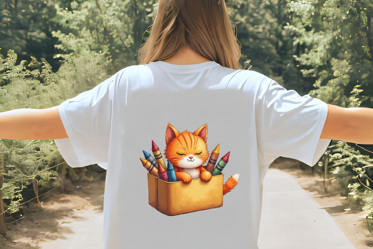 Watercolor Cat Back to School Clipar, an Illustration by CrexoraLab (Photo 5 of 5)