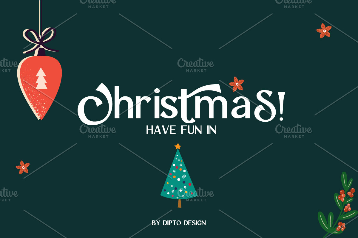 Tidin-Christmas Typeface, a Sans Serif Font by Dipto design (Photo 2 of 5)