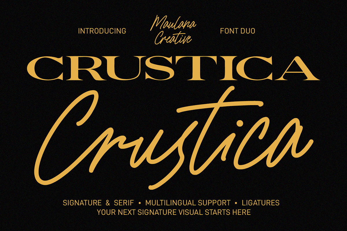 Crustica Font Duo Serif Script Type, a Script Font by Maulana Creative (Photo 1 of 7)