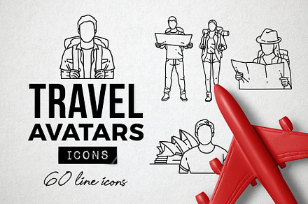 60 Travel Icons - Traveler Avatars