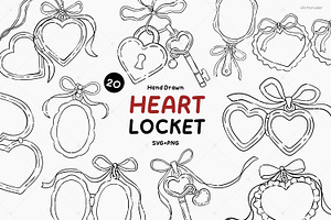 Hand Drawn Heart Lock Clipart