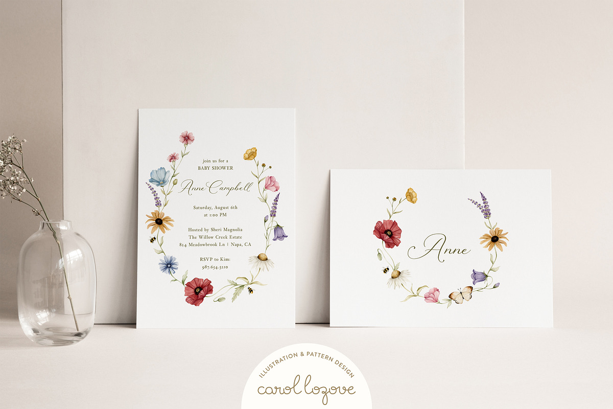 Watercolor Botanical Wildflowers Set, a Decorative Illustration by Carol Lozove (Photo 15 of 36)