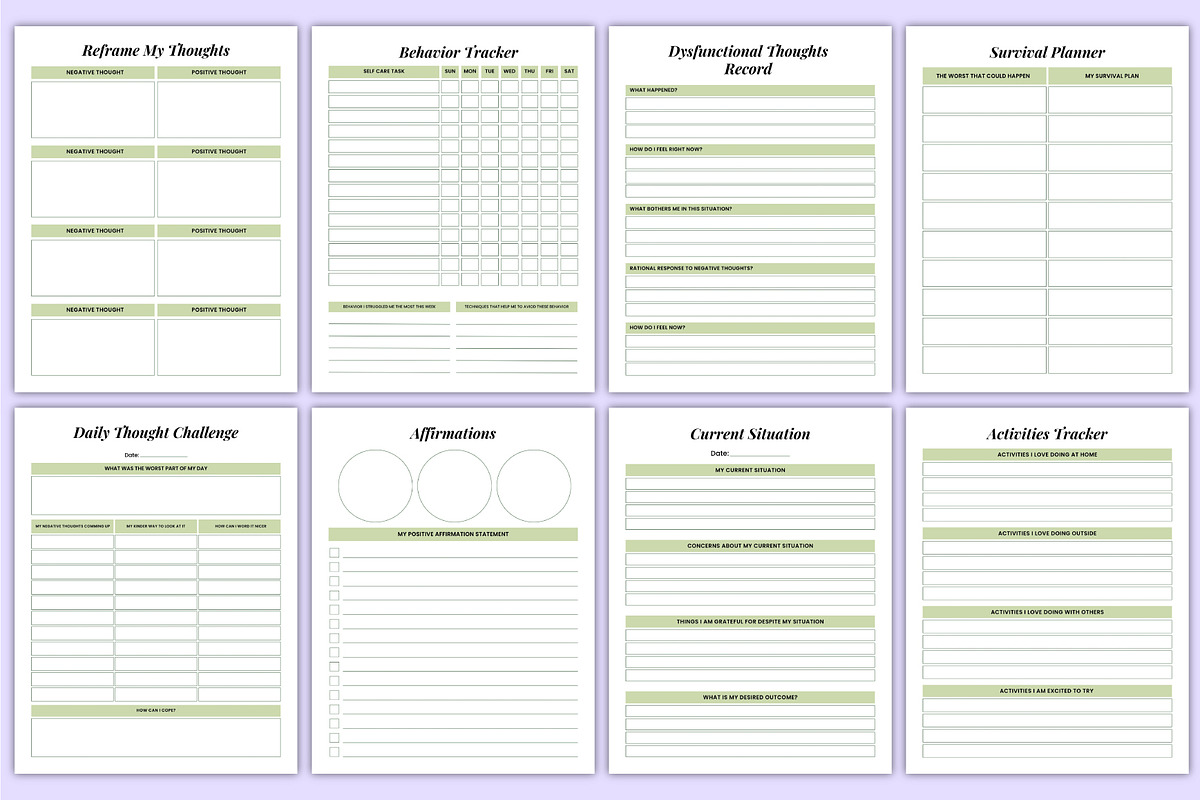 Therapy & Self Care Workbook Canva, a Stationery Template by Mustafiz