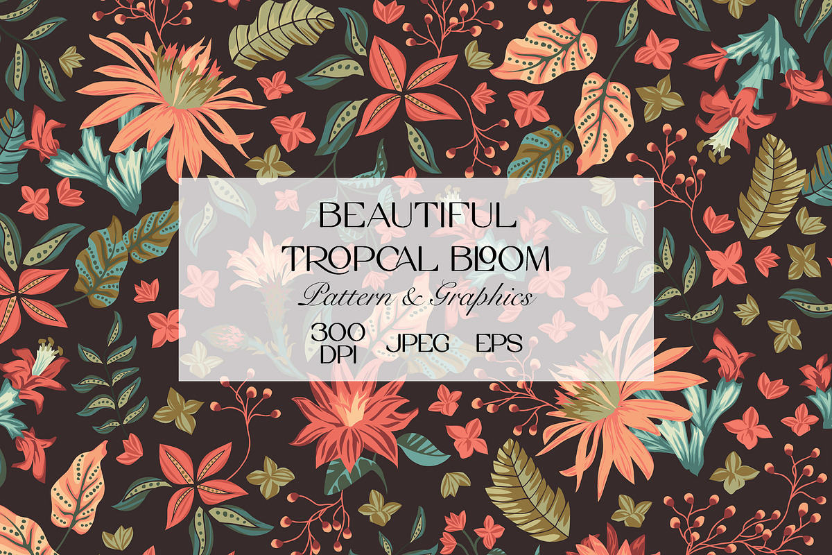 Tropical Floral Seamless Pattern, a Pattern Graphic by StudioGlouna (Photo 1 of 6)