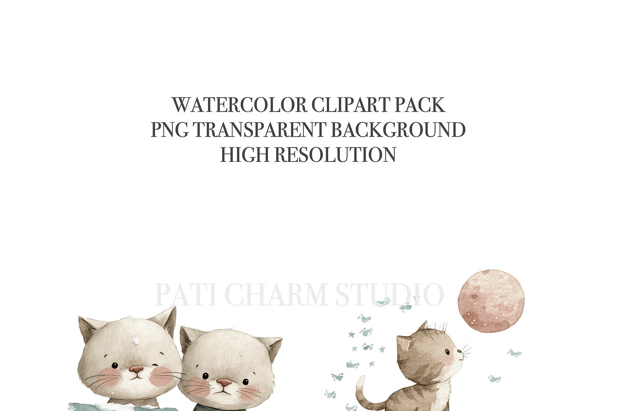 20 Christmas Cat Clipart, an Animal Illustration by Pati Charm Studio (Photo 4 of 8)