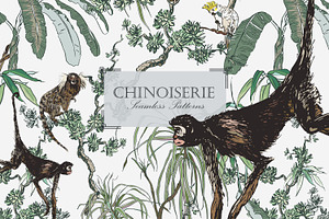 Chinoiserie. Seamless Patterns