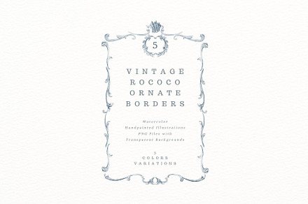 Vintage Rococo ornate borders, a Decorative Illustration by AnnelyBlooms