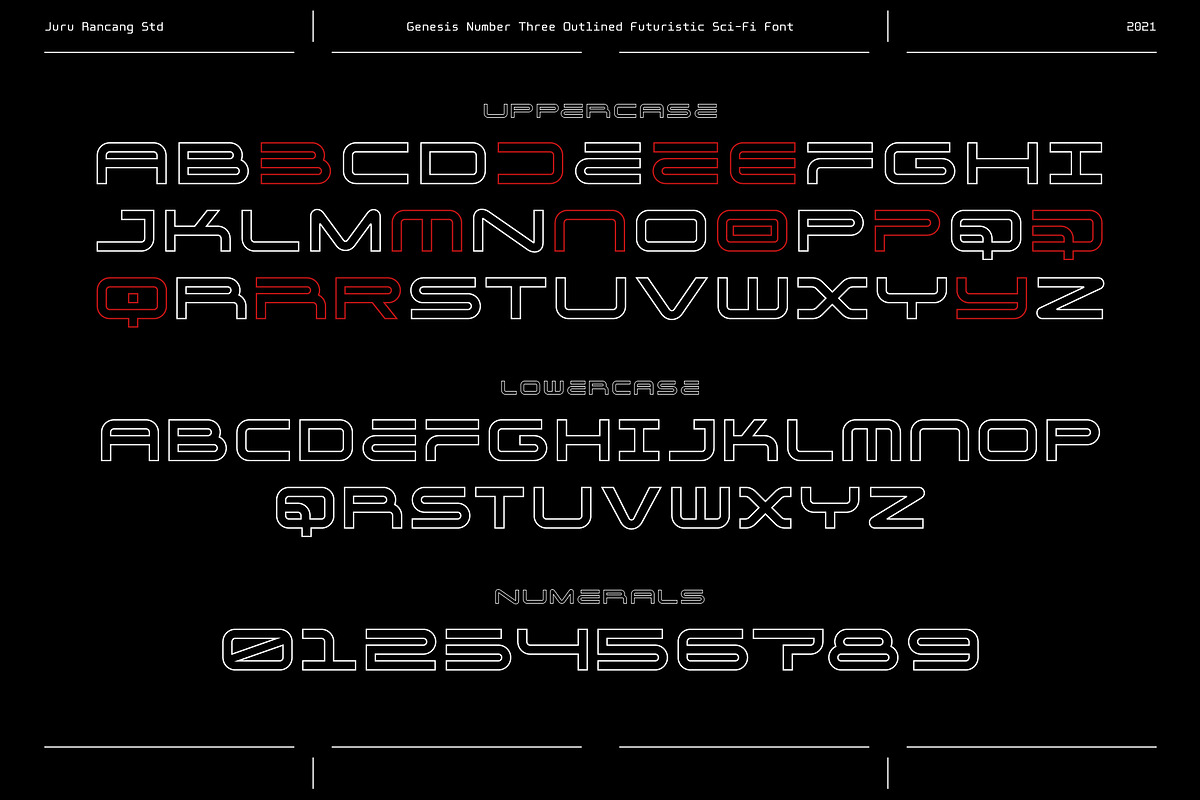 Genesis Three Expanded Sci-Fi Fonts, a Font by Juru Rancang Studio (Photo 4 of 12)