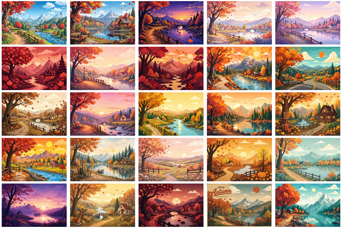 Autumn Fall Landscape Wallpaper, a Wallpaper Graphic by Forhadx5 (Photo 5 of 9)