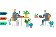 Vector business character poses set, an Object Graphic by julia_musdotter (Thumbnail 12 of 15)