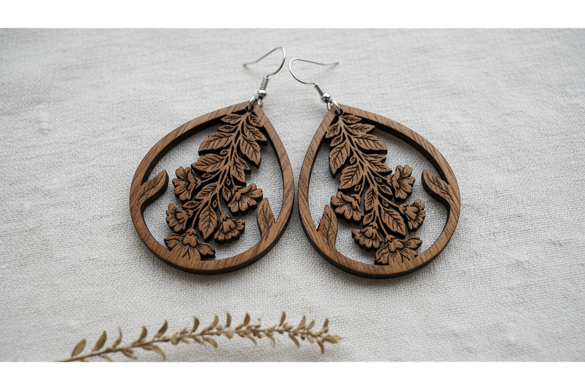 Flower Art Earring Designs, a Graphic by musafir_fashion (Photo 2 of 11)