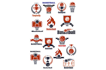 Basketball game sport icons  symbols, a Background Graphic by Vector Tradition