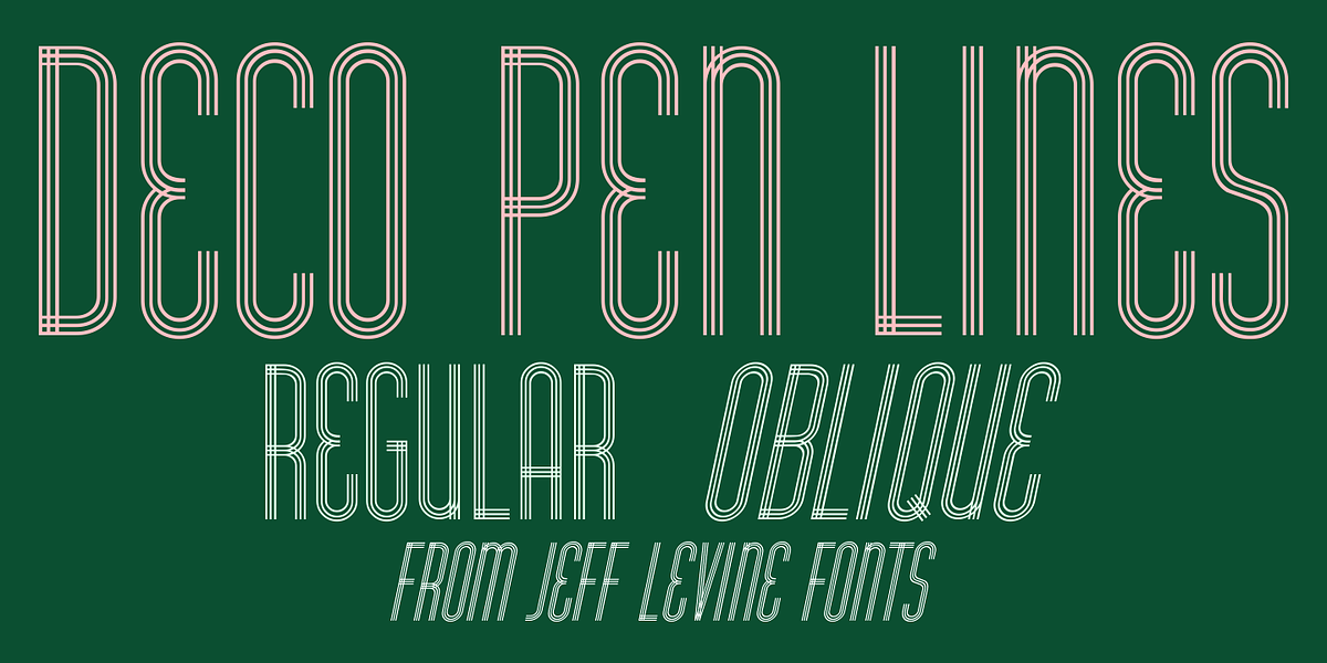 Deco Pen Lines JNL, a Font by Jeff Levine Fonts (Photo 1 of 5)