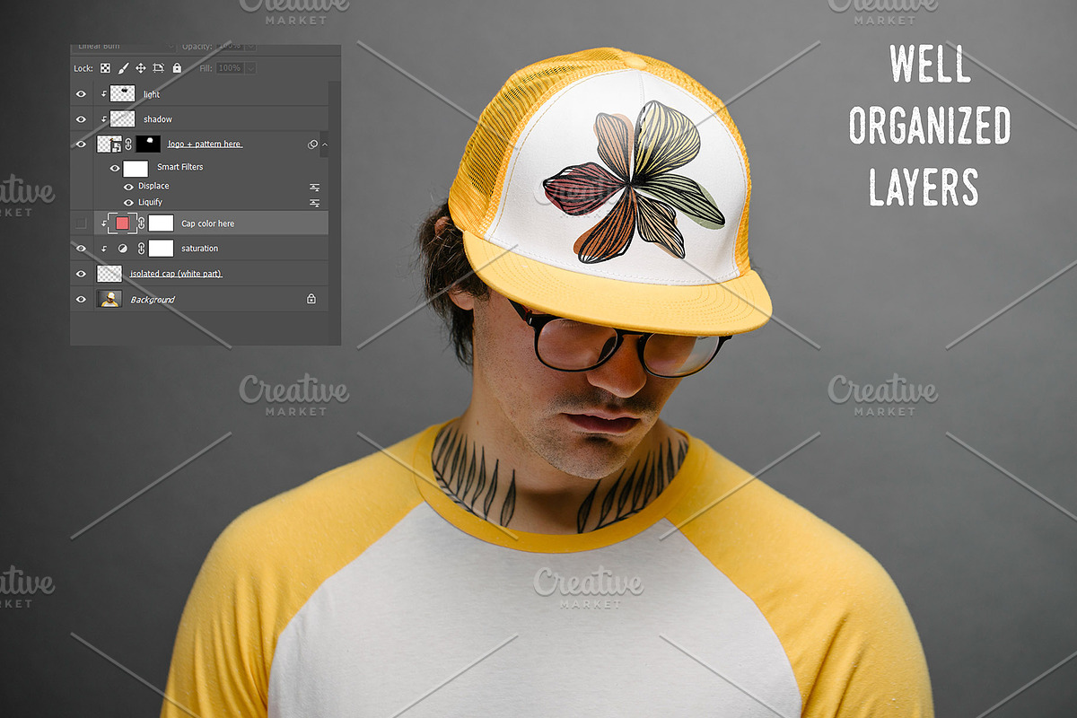 Baseball Hat Mock Up PACK 18, a Hat Mockup by Arfis (Photo 9 of 18)