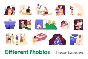 People with phobias & fears concept, a Person Illustration by Good Studio