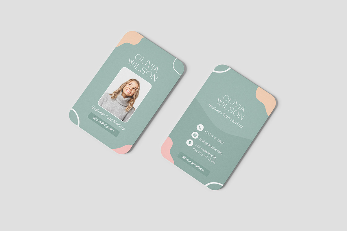 Vertical Business Card Mockup, a Product Mockup by MrLetters (Photo 5 of 5)