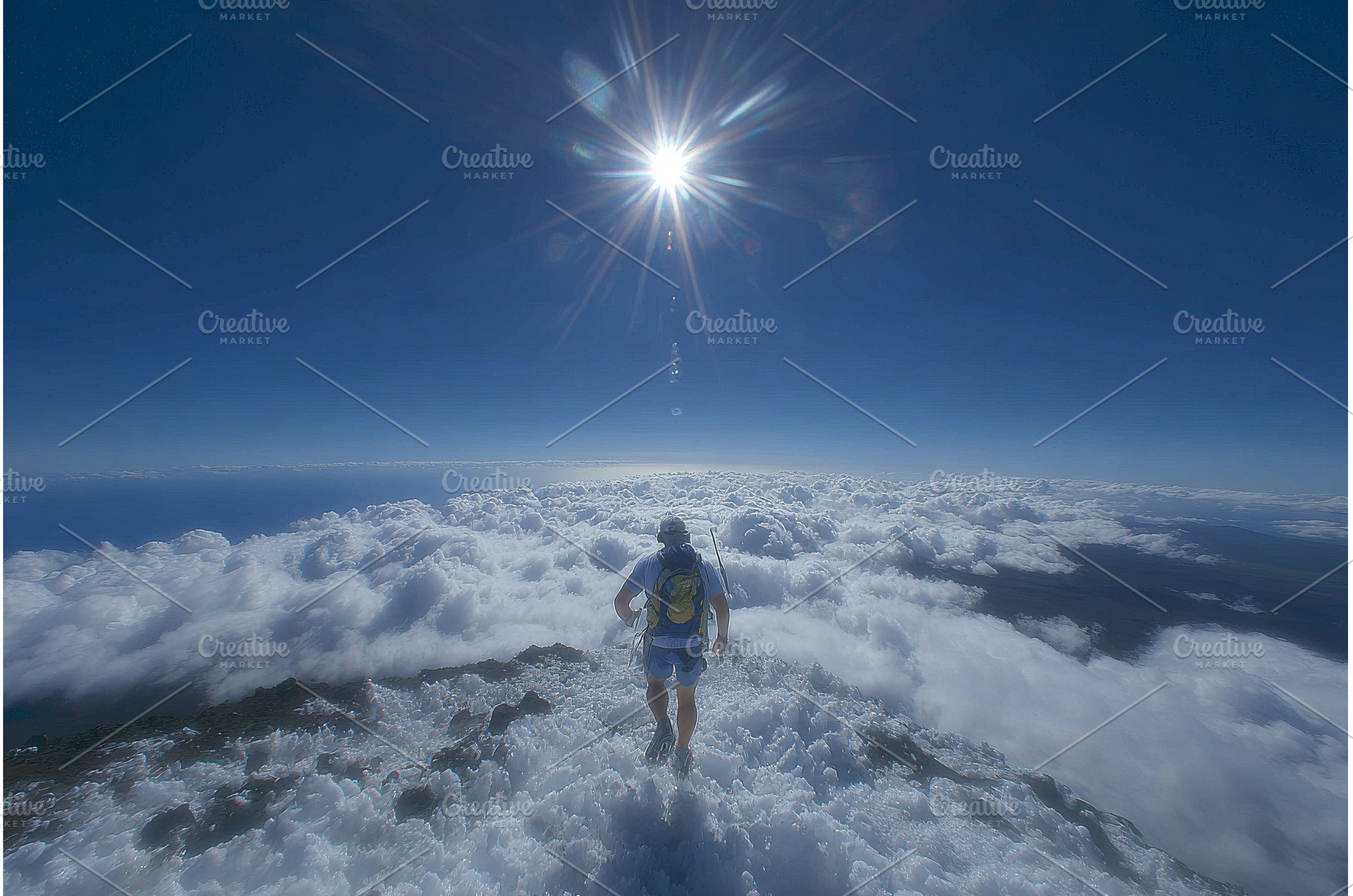 A hiker stands at a viewpoint gazing, a Nature Photo by ZinetroN