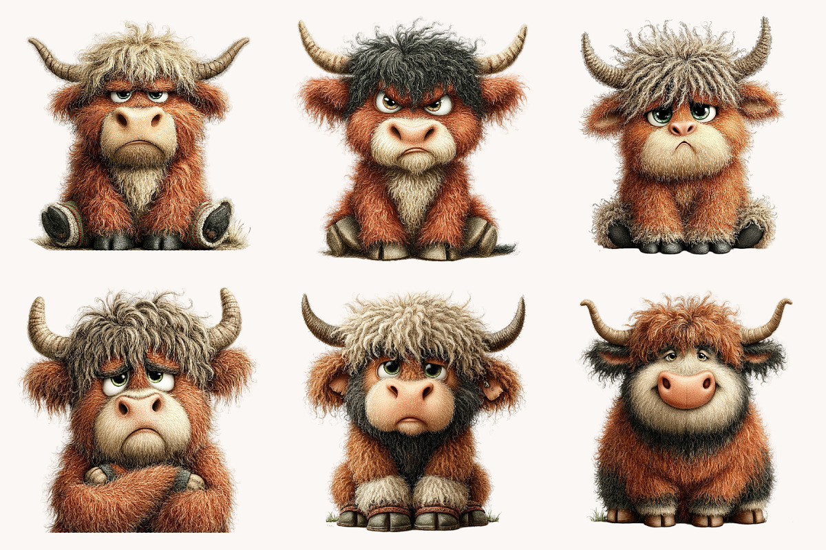 Whimsical sarcastic highland cow, a Seasonal Illustration by Designworld (Photo 6 of 10)
