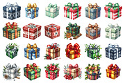 Christmas present clipart bundle, an Illustration by SinaCreation (Thumbnail 2 of 7)