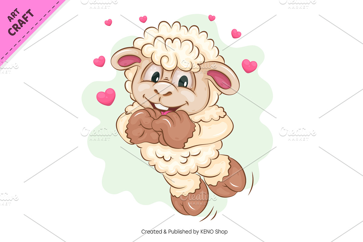Set of Cartoon Sheeps 01. Clipart., an Animal Illustration by KENO Mascots (Photo 4 of 7)
