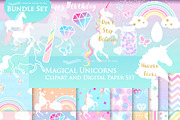 Magical Unicorns, Einhorn, White, an Illustration by Mia's Graphic Design (Thumbnail 1 of 9)