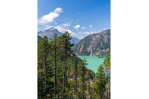 Overlook of Diablo Lake in North, a Nature Photo by Backyard Stock