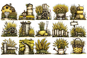 Whimsical Wheat Farm PNG, a Seasonal Illustration by Nicolle's Colorful Art (Thumbnail 4 of 4)