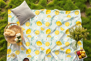 Lemon Floral Seamless Pattern