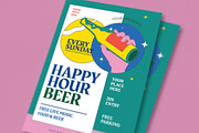 Happy Beer Hour Flyer Set, a Flyer Template by graphicook (Thumbnail 2 of 3)