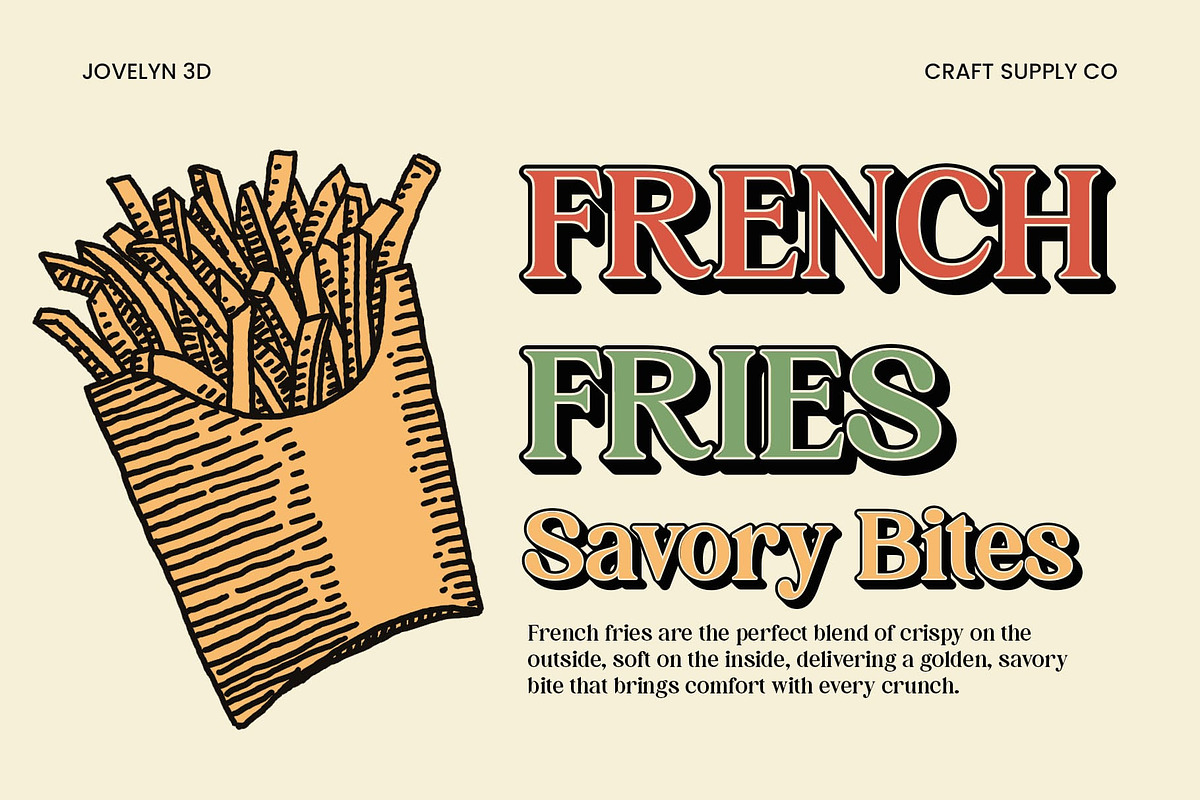Jovelyn 3D, a Serif Font by Craft Supply Co. (Photo 8 of 9)