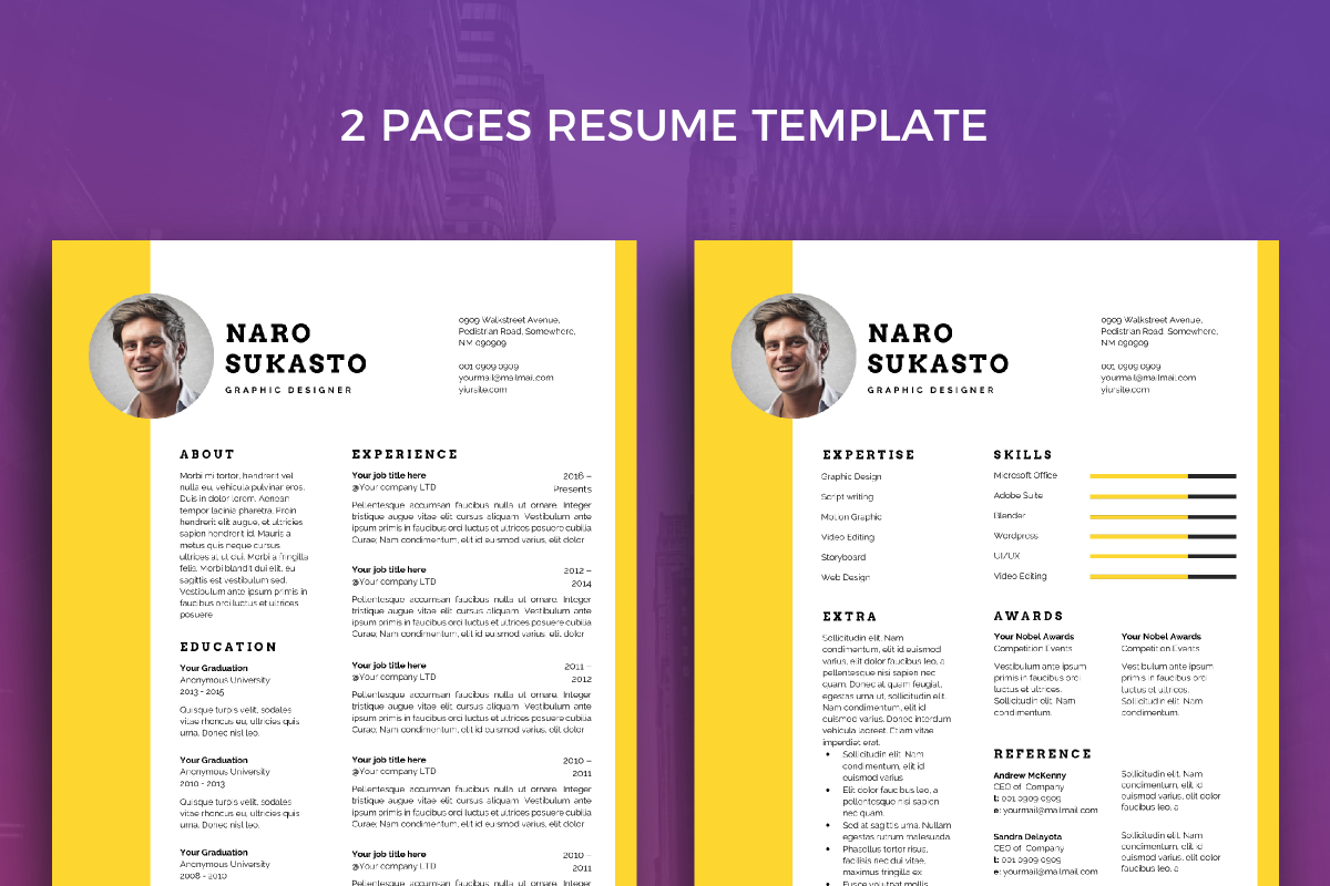 Resume Template 23, a Resume Template by graphicalcium (Photo 2 of 3)