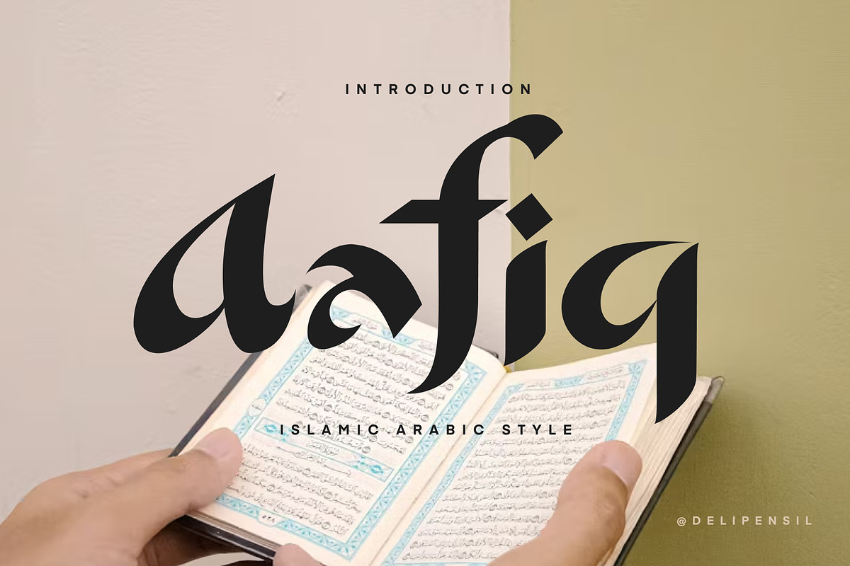 Aafiq - Islamic Serif Typeface, a Serif Font by delipensil (Photo 1 of 10)
