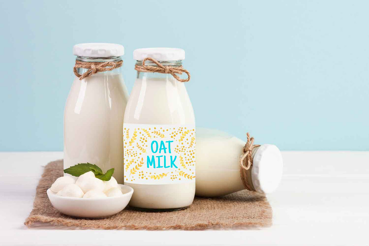Oat Milk logo watercolor design, a Branding & Logo Template by PatapovaVika (Photo 3 of 7)