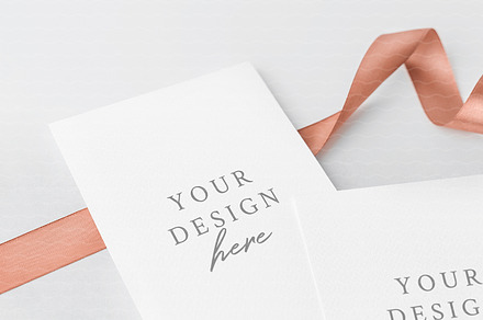 Close-Up Greeting Cards Mockup, a Print Template by Lena Zakharova