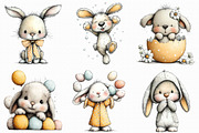 Whimsical Easter Bunny Clipart, an Illustration by Libby Wishes (Thumbnail 8 of 9)