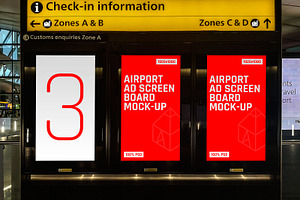 Airport Ad Screen Board Mock-Ups