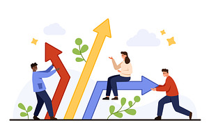People Choosing Different Paths and, a Finance Illustration by Flashvector