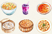 Watercolor Chinese Food Clipart, an Illustration by OK Design (Thumbnail 2 of 5)